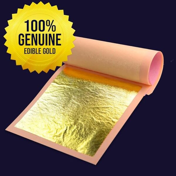 Βρώσιμα φύλλα Χρυσού 23,75 καρατίων, 80 X 80 χιλ., 10 φύλλα